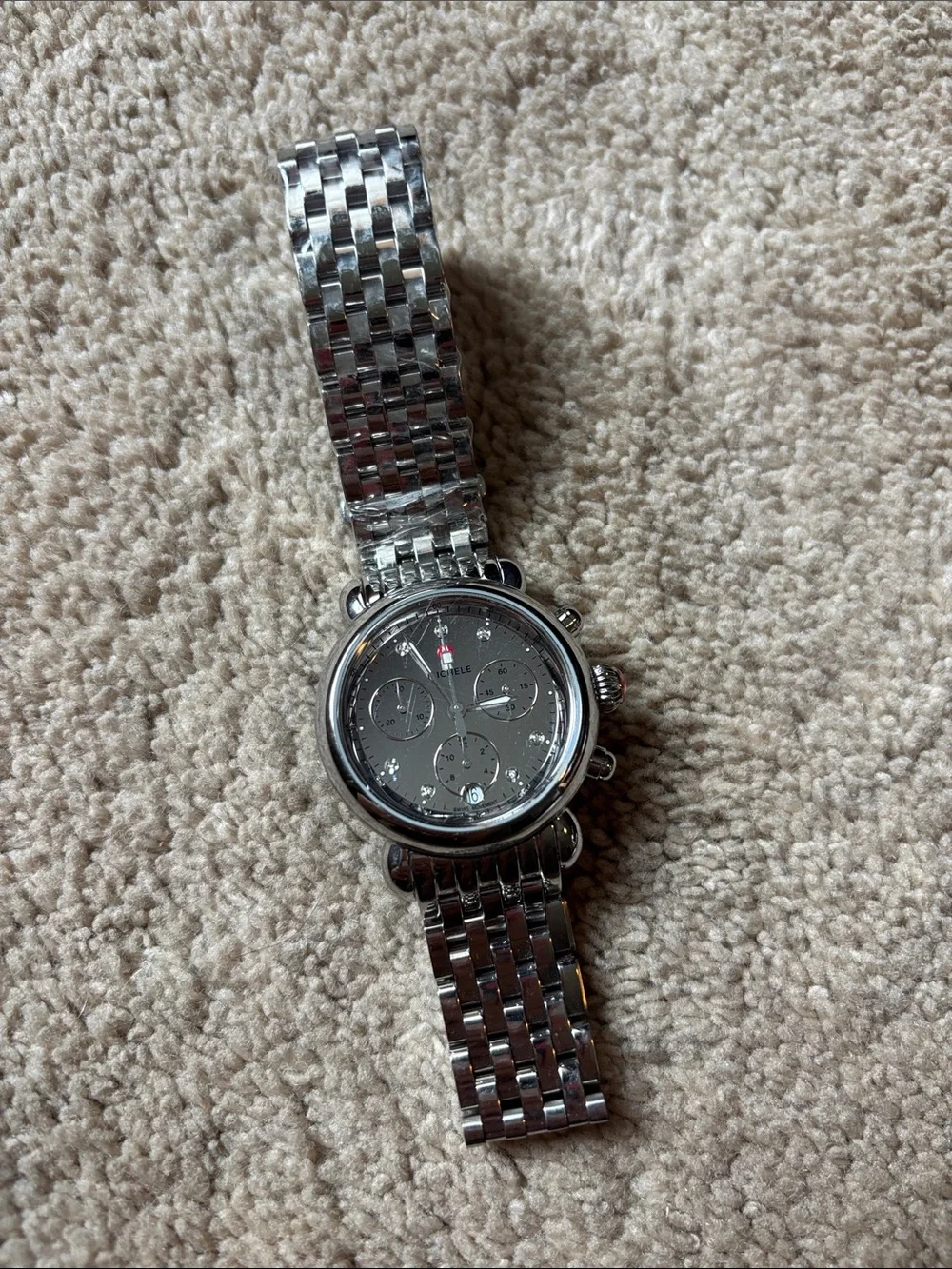 Michele CSX silver tone watch